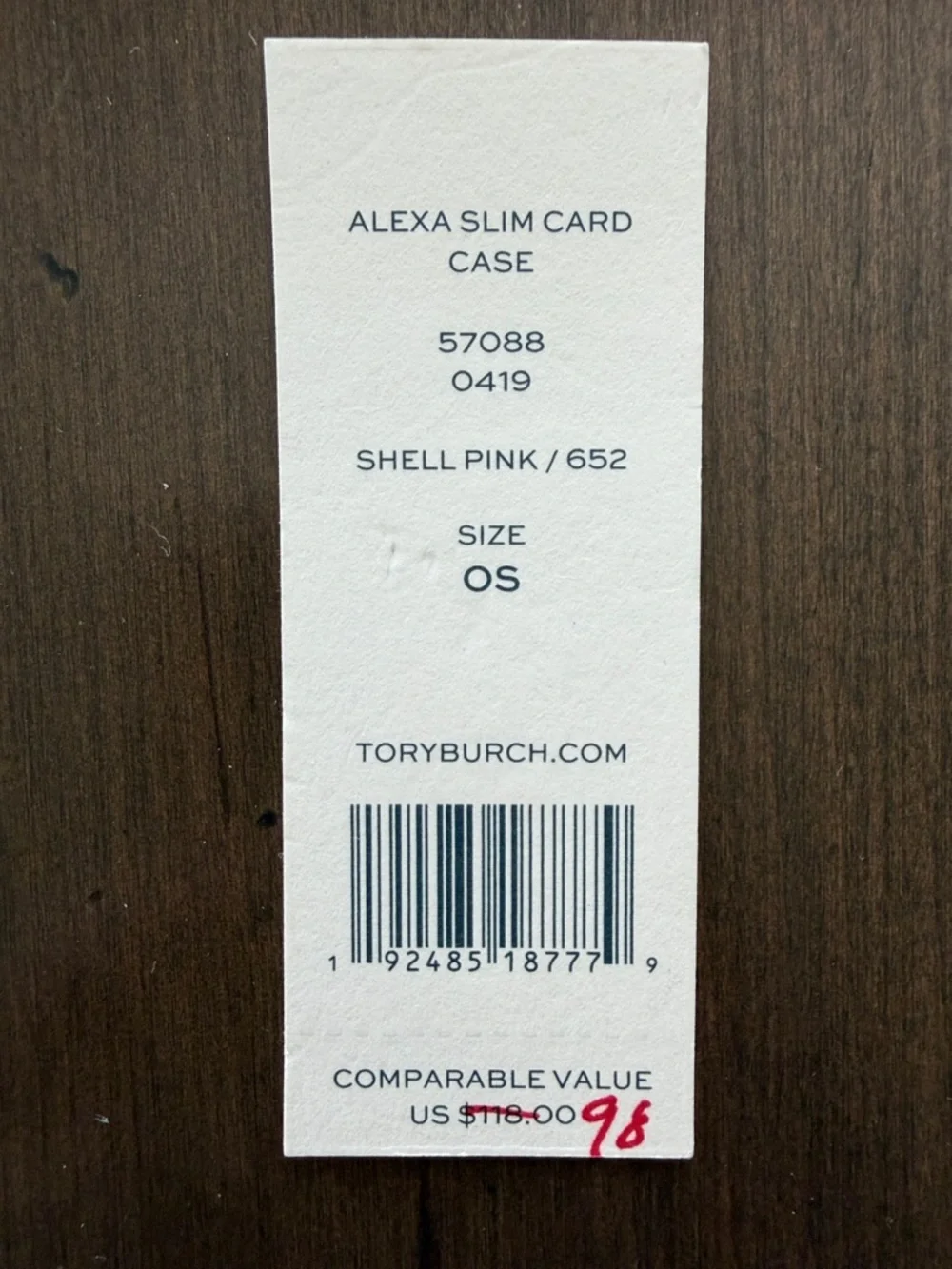 Tory Burch Alexa Slim Card Case -Shell Pink - Picture 4 of 4